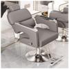 Adjustable Barber Chair, 360° Swivel, Reclining Backrest and Armrests, Silver view 1