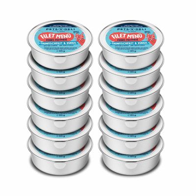 Pets Deli Filet Menu Wet Cat Food with Tuna Fillet, 12 x 85 g