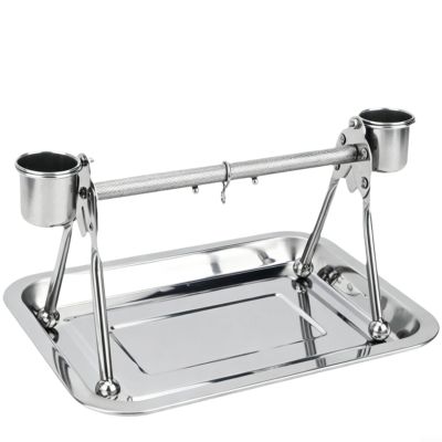 GANCEI Stainless Steel Bird Perch with Removable Tray, 31 x 21 cm
