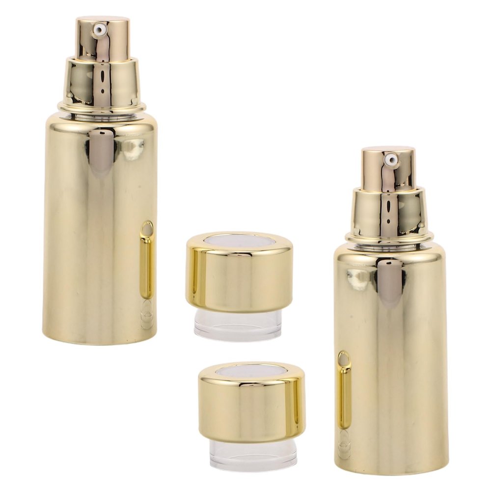 15 mL Gold Plastic Airless Pump Bottles, 2-Pack