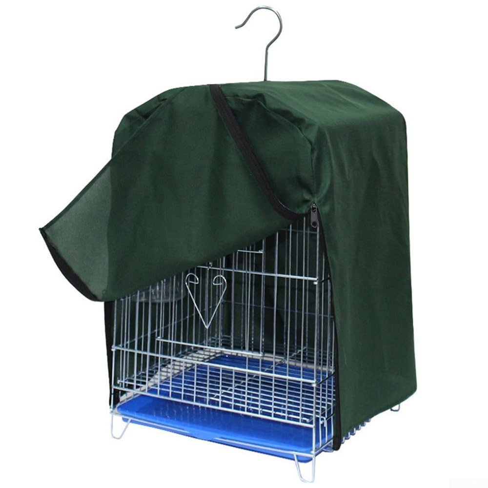 Square Bird Cage Cover with Heat Retention and Light Blocking (Green)