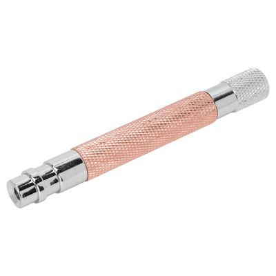 Hiraith Long-Handle Metal Retro Razor Handle for Men, Zinc Alloy, Washable, Non-Slip Design, Copper