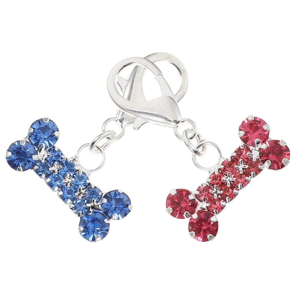 KHBUAB 2-Piece Dog Bone Collar Charms