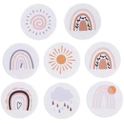 8-Piece Rainbow-Shaped Wooden Drawer Handles with Screws