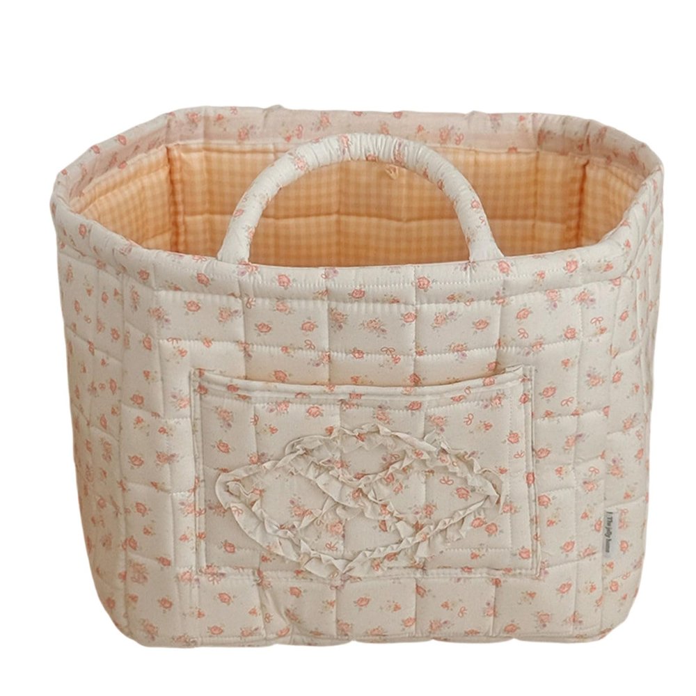 Rose Small Flower Broken Storage Basket, Fabric Home Storage Basket, Hand-Carry for the Car (Style 2)