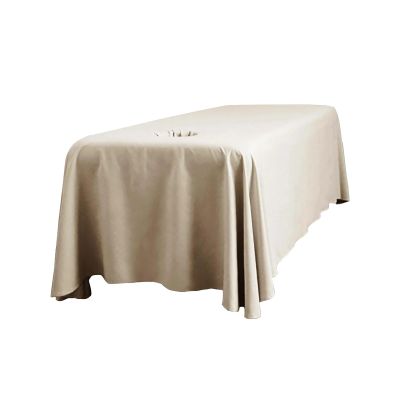 Fitted Massage Table Sheet with Face Opening, Khaki, W 180 x L 290 cm