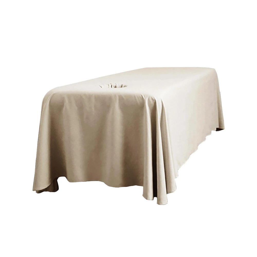 Fitted Massage Table Sheet with Face Opening, Khaki, W 180 x L 290 cm