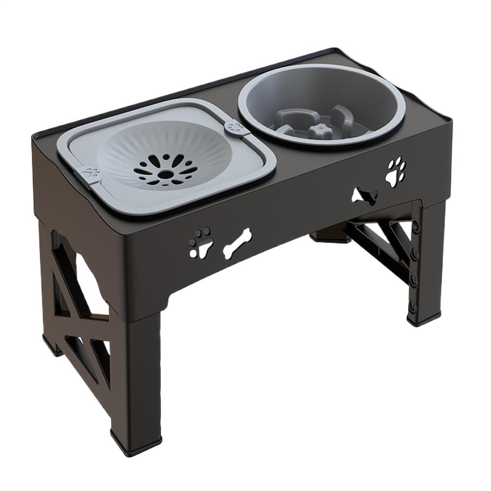 Elevated Slow-Feeder Dog Bowl