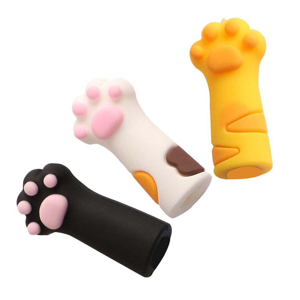 ABOOFAN 3-Pack Silicone Cat Paw Covers for Cuticle Nippers and Manicure Scissors, Random Color