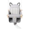 LADIDA Wooden Baby Swing with Soft Safety Belt, Height-Adjustable, Gray view 1