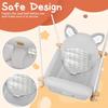 LADIDA Wooden Baby Swing with Soft Safety Belt, Height-Adjustable, Gray view 3