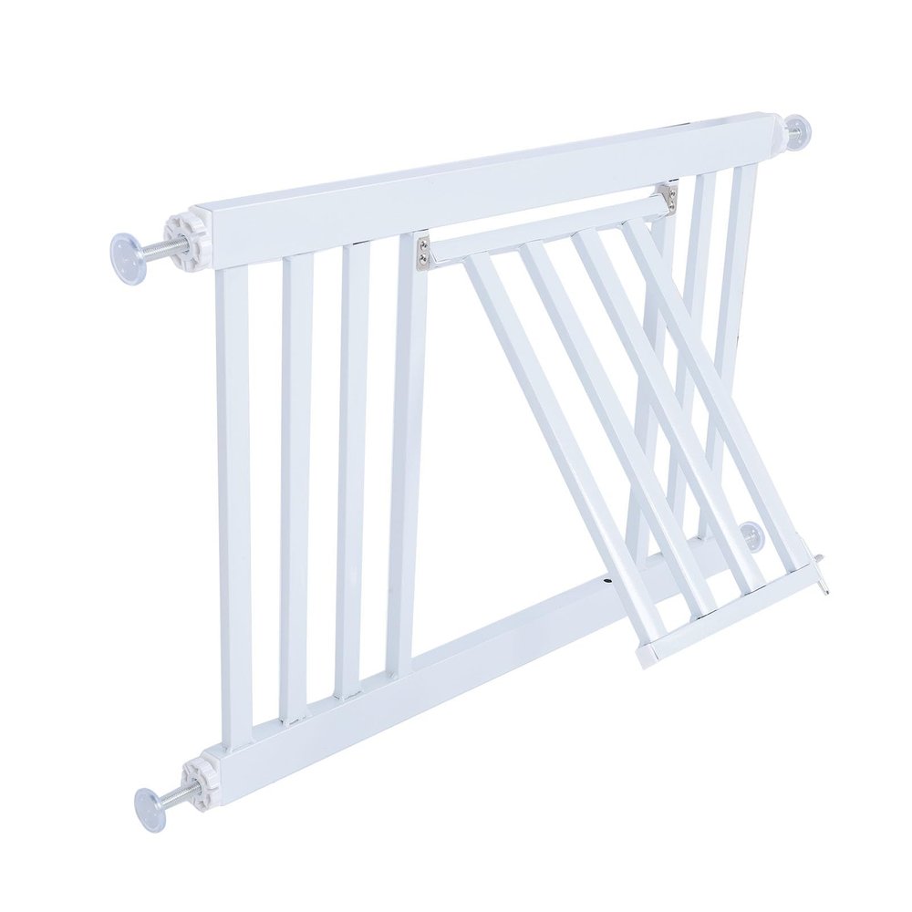 Tbest Short Dog Gate, Expandable Pressure-Mounted Metal Pet Gate for Doors and Stairs, No Drilling Required (Small)