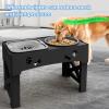Elevated Dog Bowl with Adjustable Height and Leakproof Water Dispenser view 3