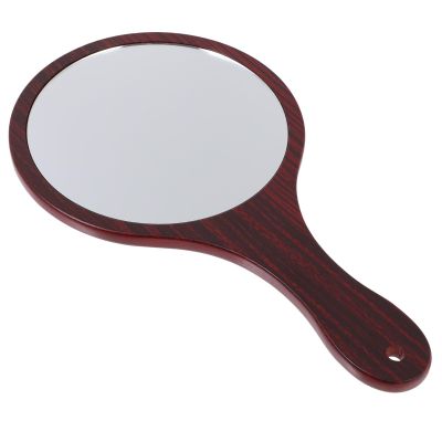 ibasenice Makeup Mirror for Women with Wooden Handle