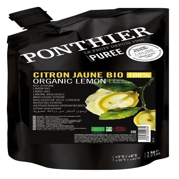 Ponthier Organic Lemon Fruit Purée, 2 x 1 kg