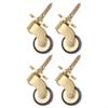 4 Brass Casters, 360° Silent-Bearing Heavy-Duty Furniture Casters for Sofas, Tables and Shelves, Gold/Black, 26 mm Diameter, with Screws view 1