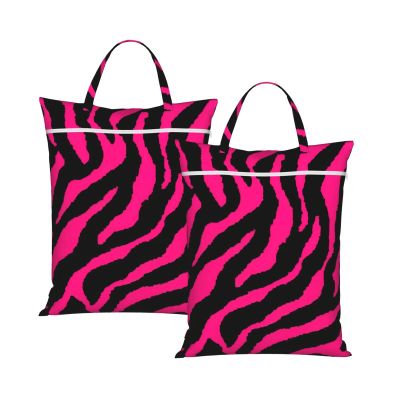 Large Travel Laundry Bag with Zebra, Tiger, and Leopard Print, Washable, for Dirty Clothes, Dry and Wet