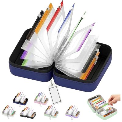 A8 Waterproof Pill Organizer, 7-Day, with 14 Color-Coded Pouches, Blue