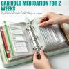A8 Waterproof Pill Organizer, 7-Day, with 14 Color-Coded Pouches, Blue view 2