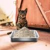Toddmomy Stainless Steel Cat Litter Box, Large Open Design, Silver view 3