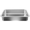 DECHOUS Open Stainless Steel Cat Litter Box with Low Entry and Stable Base view 1