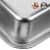 DECHOUS Open Stainless Steel Cat Litter Box with Low Entry and Stable Base view 4