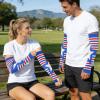 Quick-Drying Cooling Compression Arm Sleeves for Men and Women, Stretchy, Star-Stripe Pattern view 2