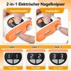 Electric Nail Clipper, 3-in-1 Automatic Cutting and Filing with Nail Clippings Collection, LED Light, 3 Speeds, Orange view 2