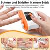 Electric Nail Clipper, 3-in-1 Automatic Cutting and Filing with Nail Clippings Collection, LED Light, 3 Speeds, Orange view 4