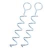 TEHAUX 2-Pack Iron Spiral Dog Tie-Out Ground Anchors, Silver view 1