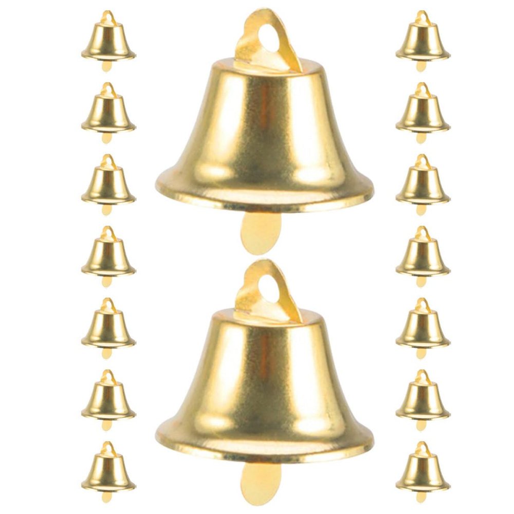 SILENRADAWN 100 Pcs Small Metal Bells Gold 10mm for DIY Jewelry and Pet Collar Decoration Random Style