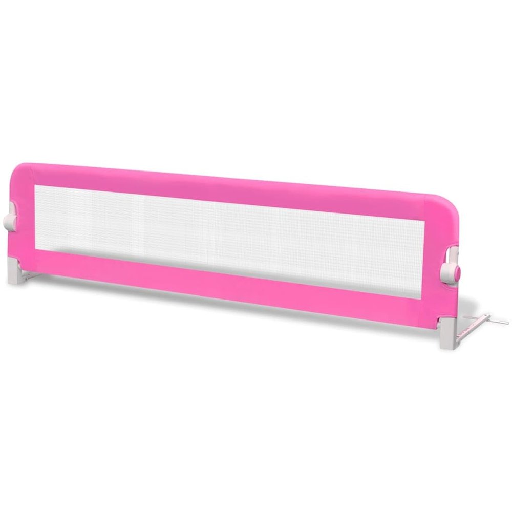 Toddler Safety Bed Rail 150 x 42 cm, Pink, Foldable and Height-Adjustable