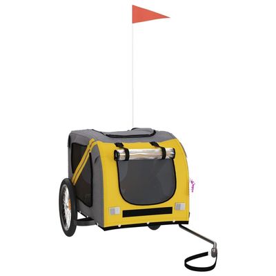 Foldable Dog Bicycle Trailer - Yellow Gray
