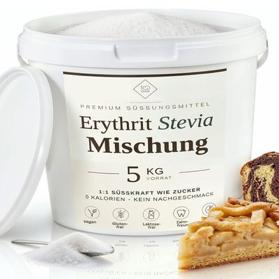 Erythritol Stevia Blend, 5 kg Bucket, Calorie-Free, 1:1 Sugar Sweetness