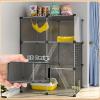 WXPGFEQ Removable DIY Indoor Cat Playpen with Ladders and Bed (72 x 72 x 72 cm), Ideal Exercise Area for Up to 14 Cats, Portable Cat Kennel view 4