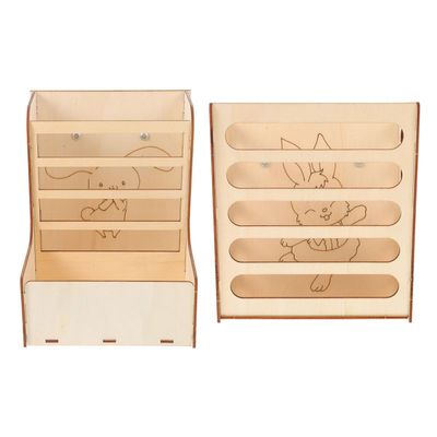 KALLORY 2-Pack Wooden Hay Feeders for Rabbits and Small Pets