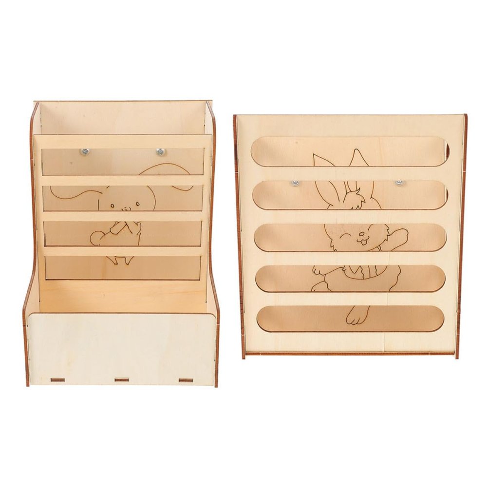 KALLORY 2-Pack Wooden Hay Feeders for Rabbits and Small Pets