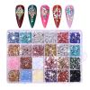 Rhinestones for Nail Art, 24 Compartments, Clear Resin, Flat Rough Back view 1