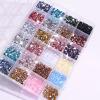Rhinestones for Nail Art, 24 Compartments, Clear Resin, Flat Rough Back view 3