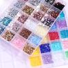 Rhinestones for Nail Art, 24 Compartments, Clear Resin, Flat Rough Back view 4
