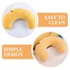 KHBUAB U-Shaped Cat Sleeping Pillow, Flannel and Pearl Cotton, Yellow view 3