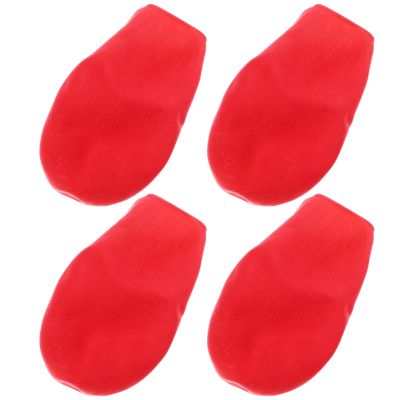 SWETRACE 4-Pack Rubber Dog Shoes with Non-Slip Sole, Paw-Friendly, Size L, Red