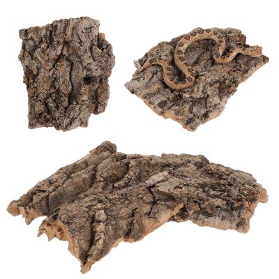 Kisangel 4-Piece Turtle Platforms Made of Sturdy Tree Bark for Reptiles, with a Stable Tip-Resistant Design for Climbing and Hiding