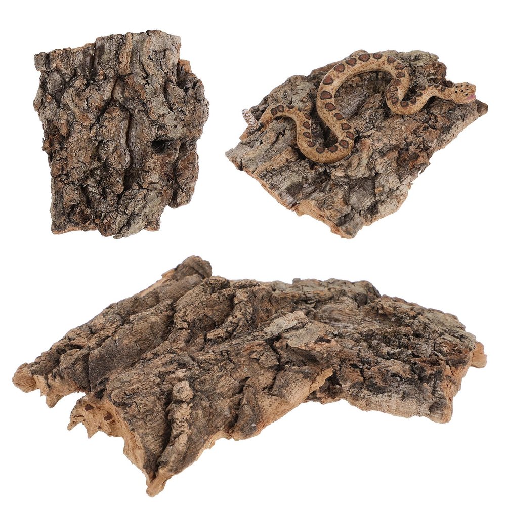 Kisangel 4-Piece Turtle Platforms Made of Sturdy Tree Bark for Reptiles, with a Stable Tip-Resistant Design for Climbing and Hiding