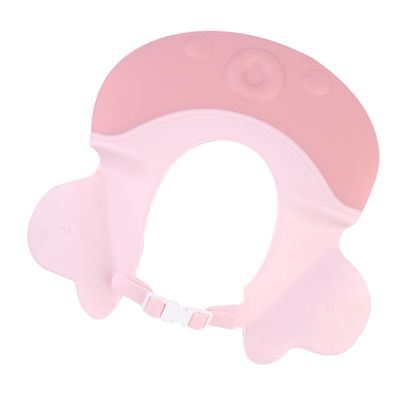 Adjustable Pink PE Baby Shampoo Bath Cap for Hair Washing and Haircuts