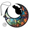 ABOOFAN Colorful Acrylic Cat Pendant with Moon Design view 1