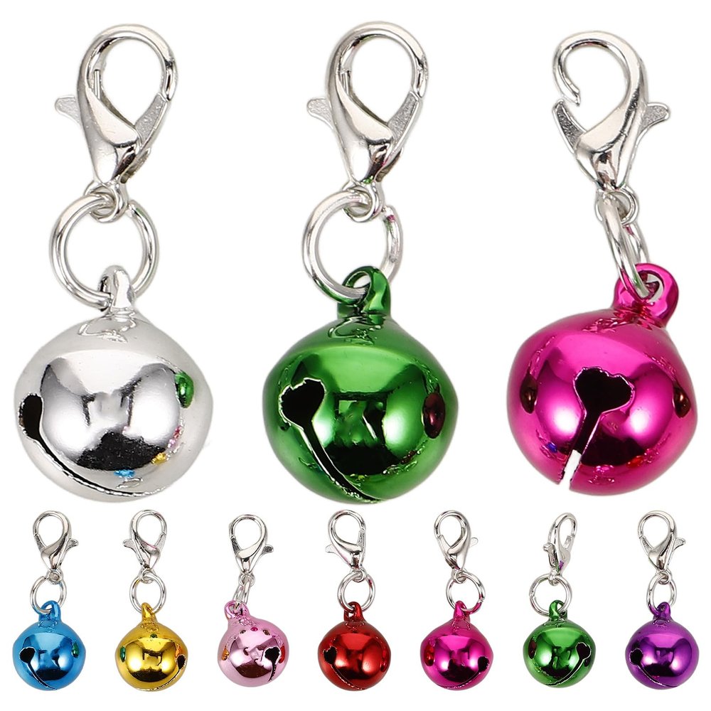 KALLORY 10 Pack Metal Pet Collar Bells for Cats and Dogs