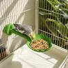 Generic Budgie Perch with Feeder (Green, One Size) view 4