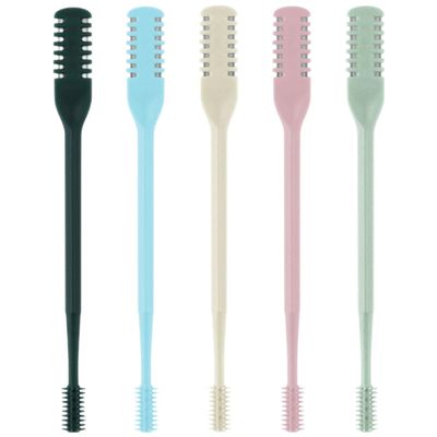 Abaodam Nose Hair Trimmer, Compact Double-Head Stainless Steel and Rubber Manual Trimmer, Random Color