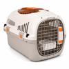 SNOEKIE Cat Carrier with 2 Openings, 49.5 x 32 x 32.6 cm, for Cats & Small Dogs up to Approx. 45 cm Body Length and Approx. 4.55 kg (Depending on Animal), Cream White/Gray view 1